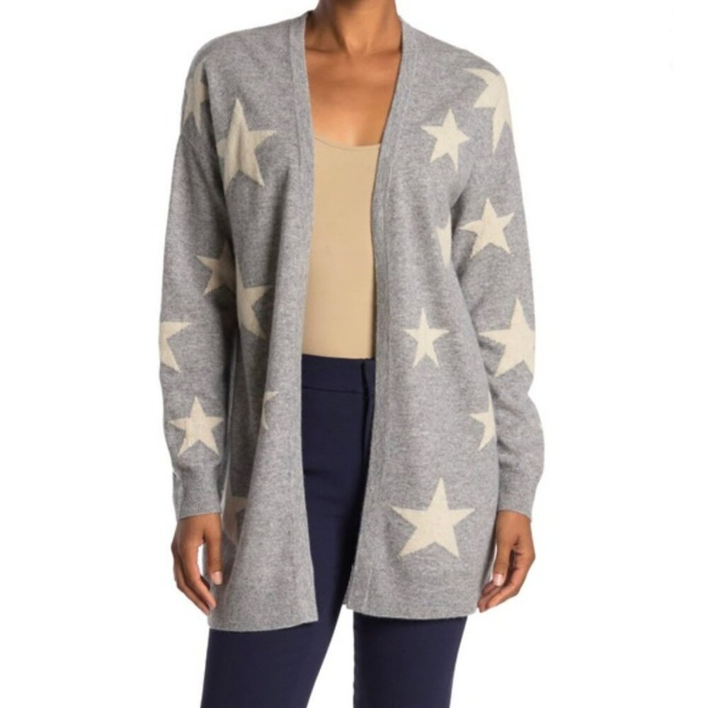 Magaschino 100% cashmere open front Star cardigan Sweater - Picture 3 of 16